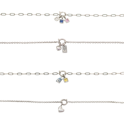 Clasp Charm Bracelet Silver