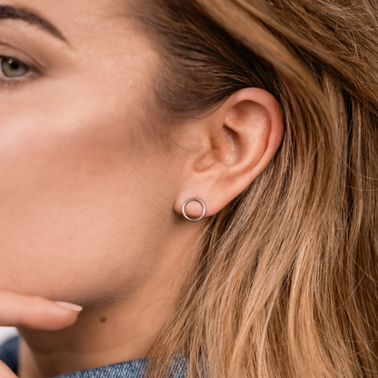 Dainty Donut Studs Waterproof Silver