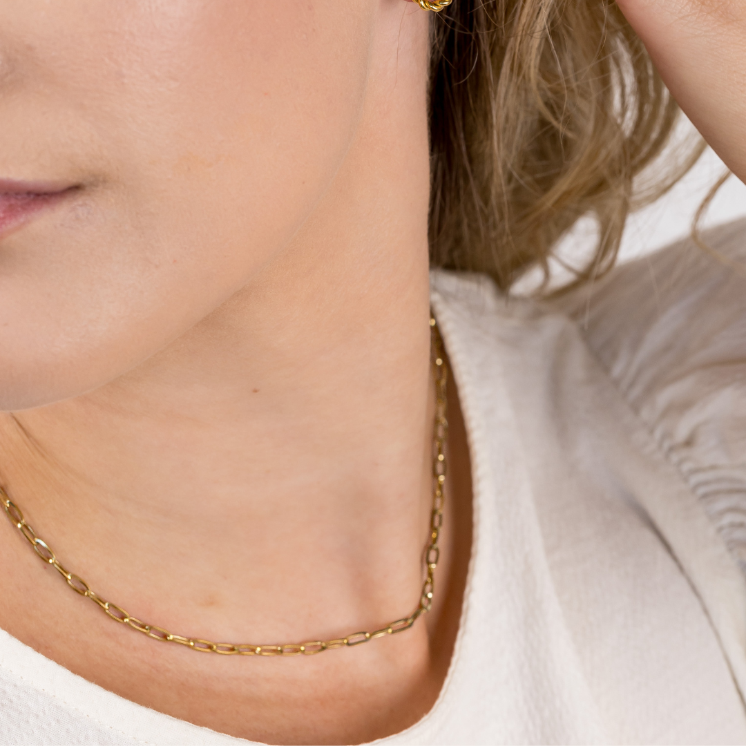 Dainty Paperclip Chain Gold