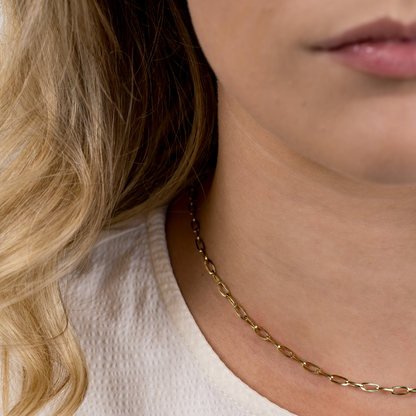 Dainty Paperclip Chain Gold