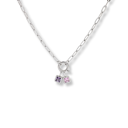 Birthstone Necklace Silver