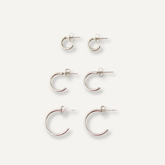 Plain Hoops (10/15/20mm) Silver