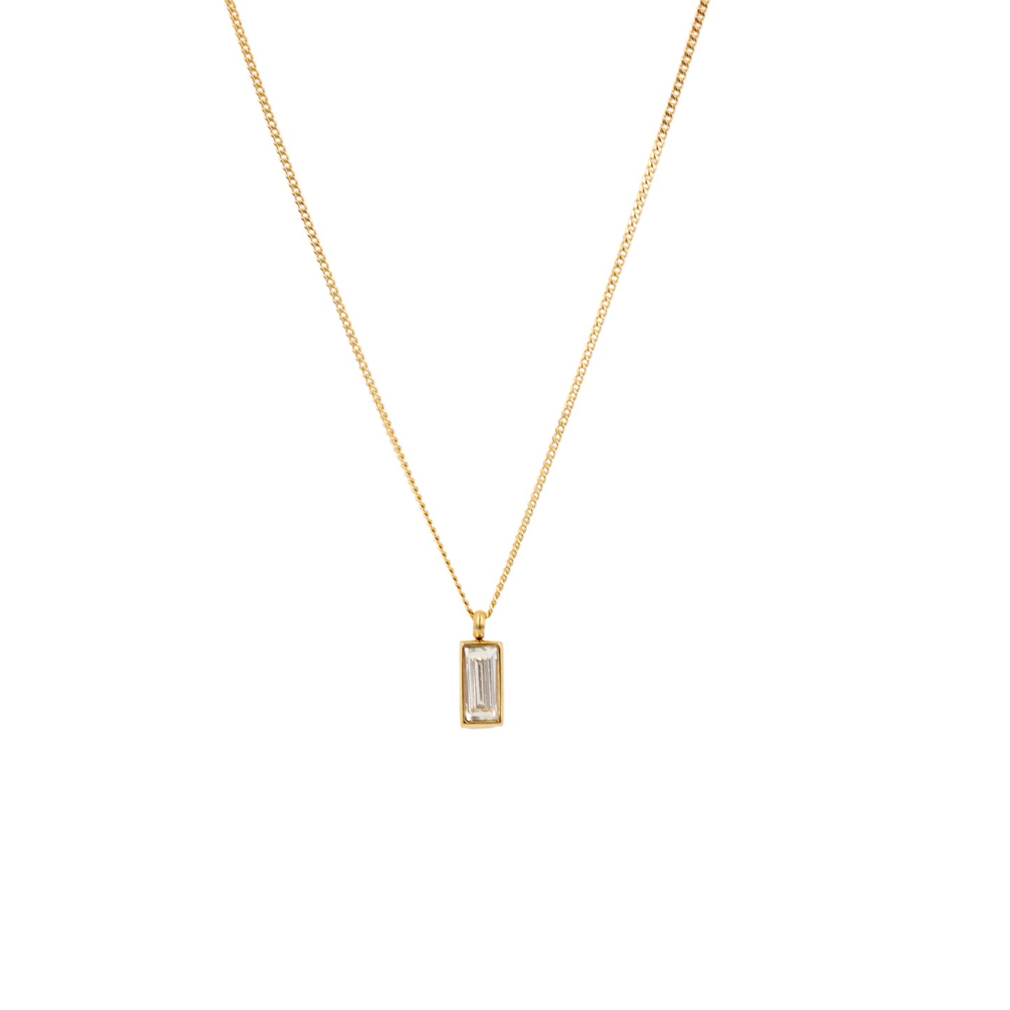 Rectangle Zirconia Necklace