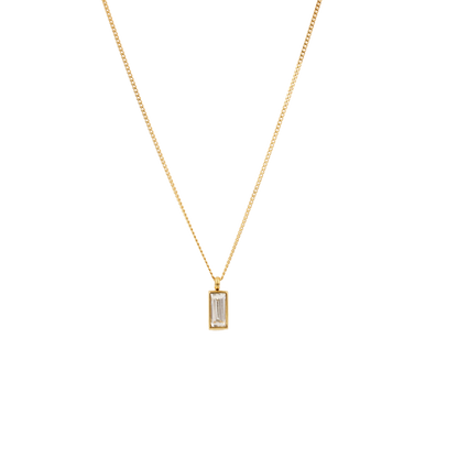 Rectangle Zirconia Necklace