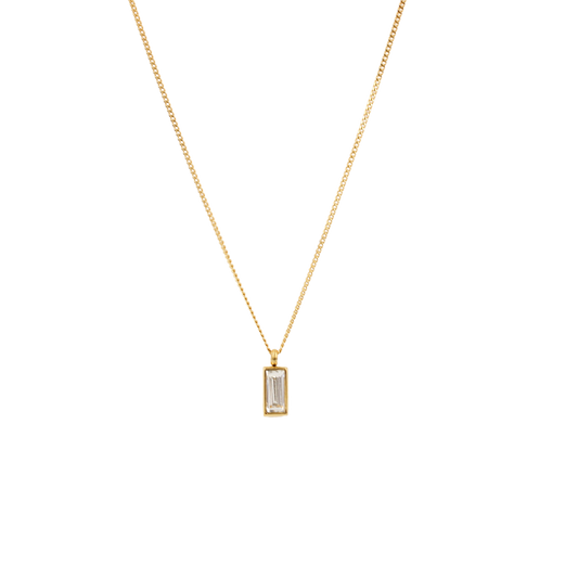 Rectangle Zirconia Necklace