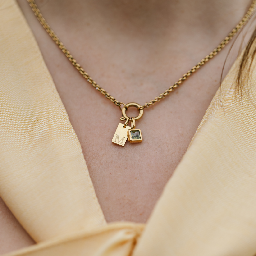 Rectangle Letter Charm