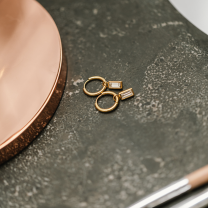 Rectangle Zirconia Dangles