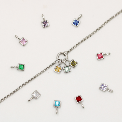 Birthstone Necklace Silver