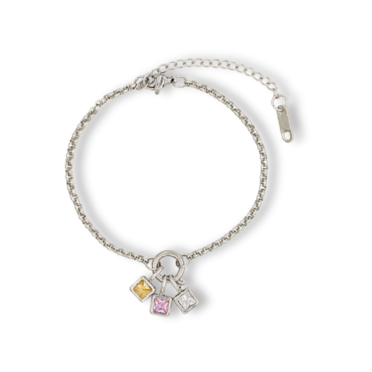 Clasp Charm Bracelet Silver