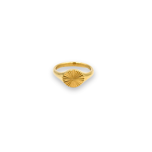 Pre-order: Textured Signet Ring Gold