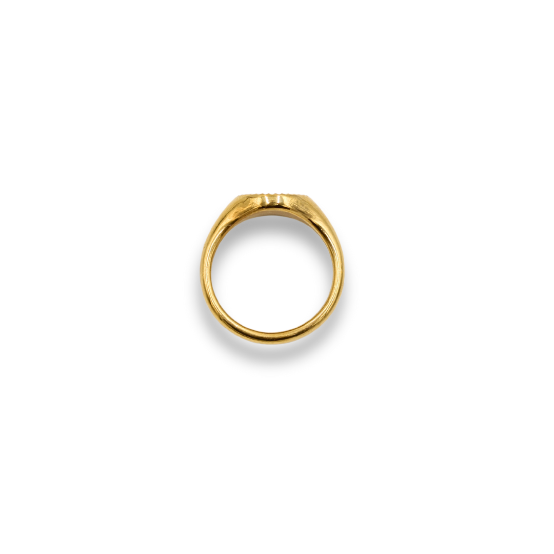 Pre-order: Textured Signet Ring Gold