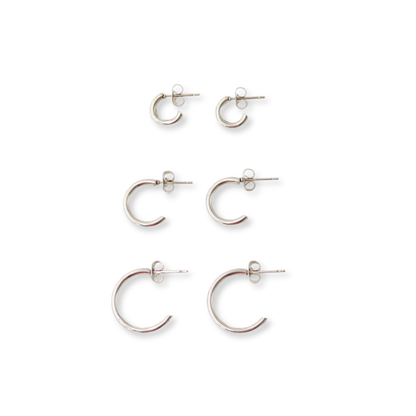 Plain Hoops (10/15/20mm) Silver