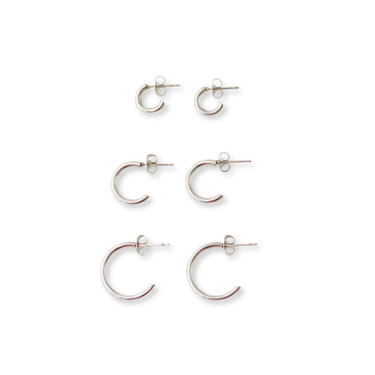 Plain Hoops (10/15/20mm) Silver