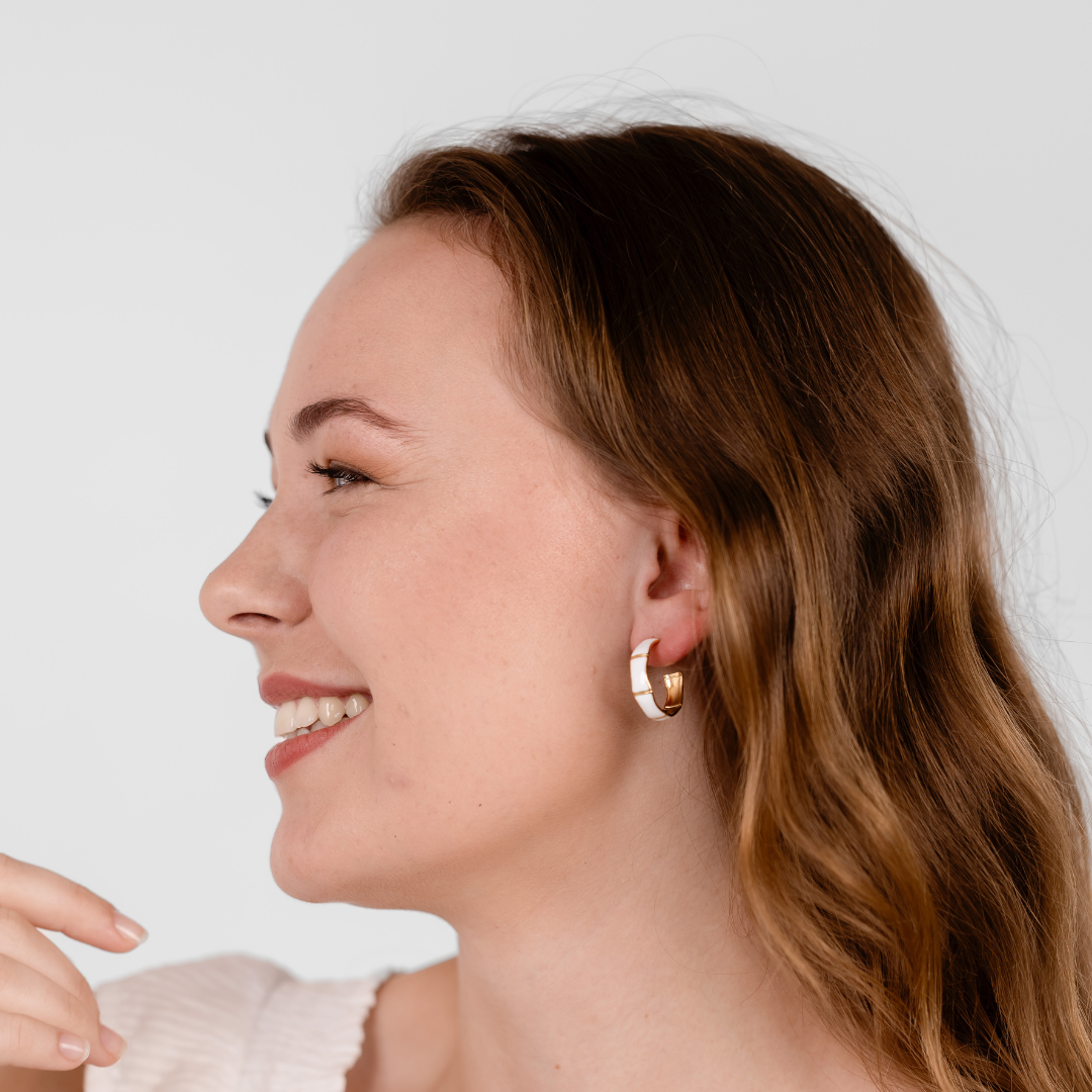 White Enamel Hoops