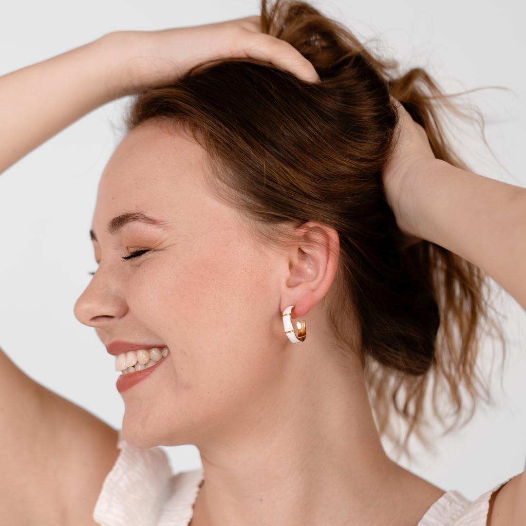 White Enamel Hoops