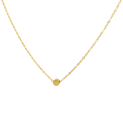 Sliding Round Disc Necklace Gold